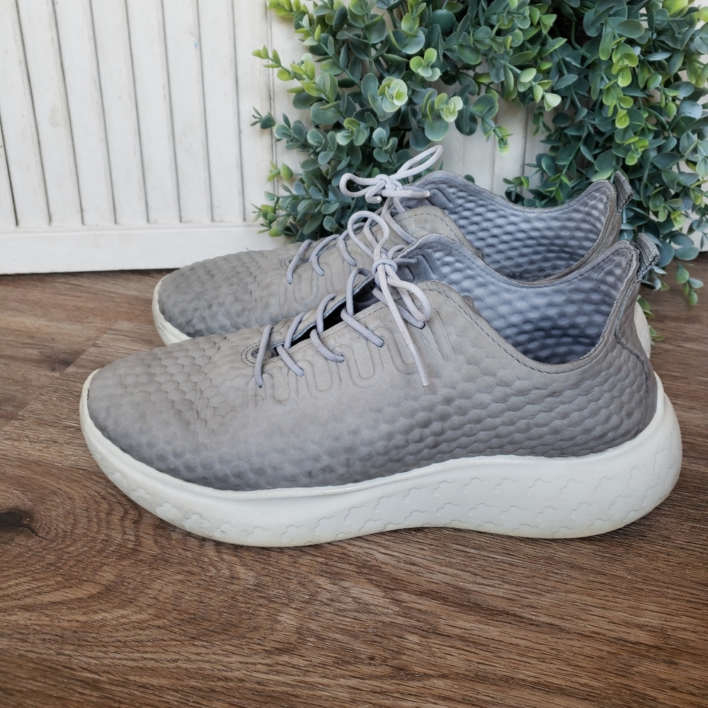 ECCO Mens Ecco Therap Gray Lace Up Walking Athletic and Training Shoes 9-9.5